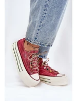 Dámské Tenisky Na Platformě Červené GOE RR2N4104