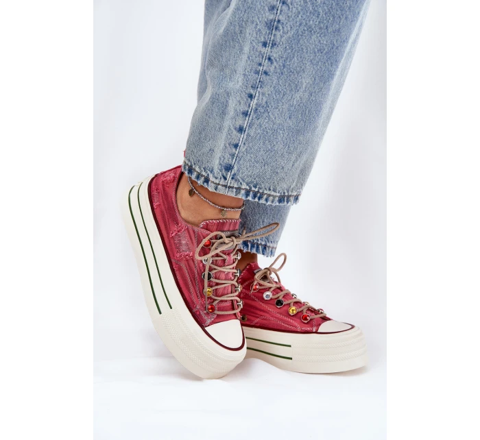 Dámské Tenisky Na Platformě Červené GOE RR2N4104