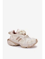 Dámské Kožené Tenisky GOE RR2N4037 Béžové Dámské Kožené Tenisky GOE RR2N4037 Béžové