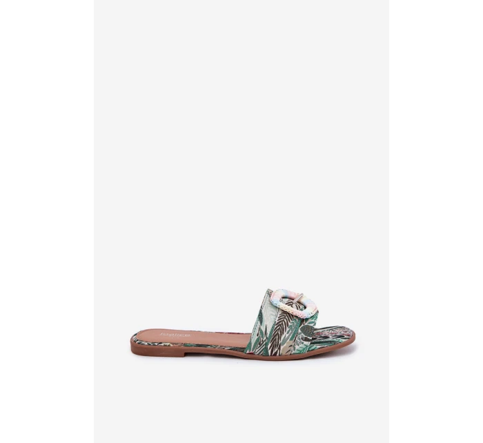 Ploché dámské pantofle s ozdobnou sponou multikolor Clariola Ploché dámské pantofle s ozdobnou sponou multikolor Clariola