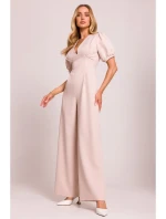 M852 Kombinéza s puff rukávy - světle béžová