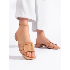 Pohodlné dámské hnědé  nazouváky