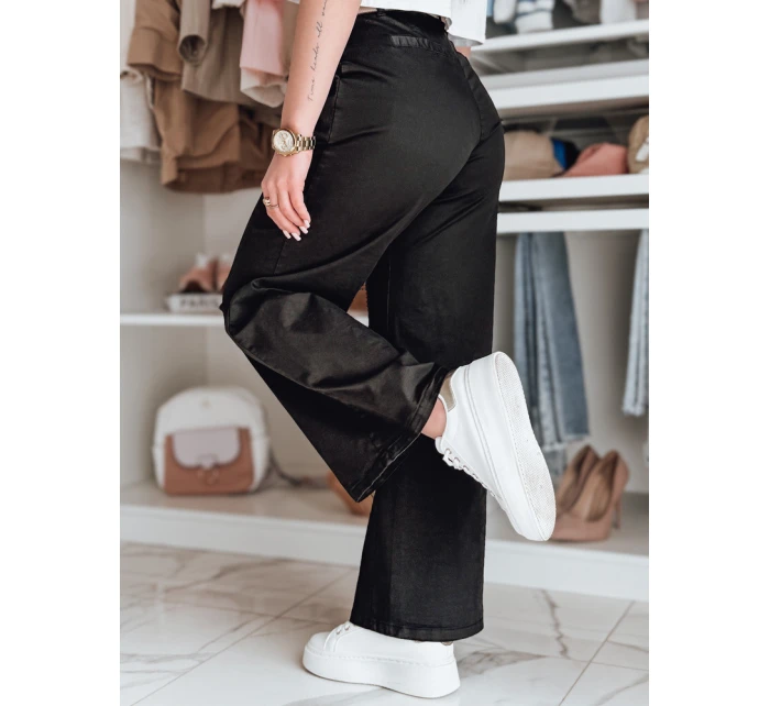 Dámské kalhoty s širokými nohavicemi MOBISKA black FashionStreet UY2621