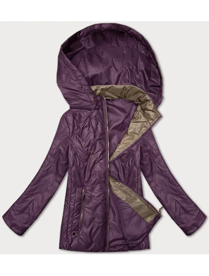 Fialová dámská prošívaná bunda s odepínací kapucí model 20833084 - S'WEST