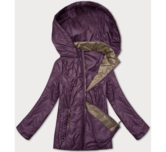 Fialová dámská prošívaná bunda s odepínací kapucí model 20833084 - S'WEST