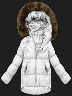 Dámská bunda bomber s kapucí S'West broken white (B8280-26)