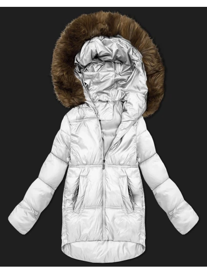 Bílá dámská bunda typu bublina s kapucí S'West (B8280-26)