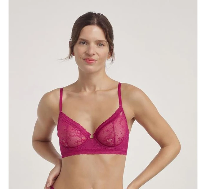Dámská krajková podprsenka s kosticí DIM ROMANCE UNDERWIRE FULL CUP BRA - DIM - červená