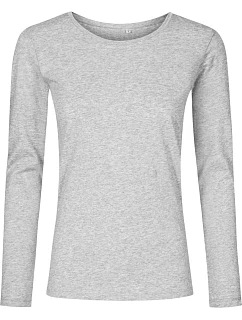 Promodoro 1565 Dámské tričko s dlouhým rukávem - X.O 40.1565 heather grey