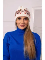 Dámská čepice Florence K350 ecru+red Dámská čepice Florence K350 ecru+red