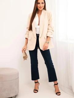 Sako s klopami elegantní béžový