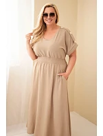 Dámské šaty Plus Size s model 22159129 pasem fango - K-Fashion