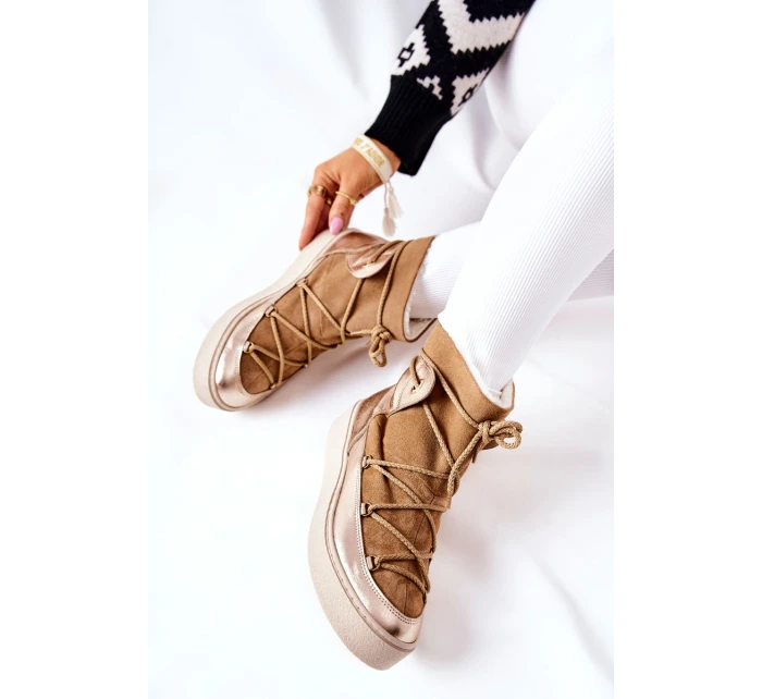 Zateplené Semišové Sněhule Camel model 21570861 - Boto