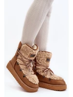 Voděodolné sněhule na platformě veganské D.Franklin DFSH370004 Hnědé