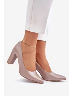 Saténové lodičky Lewski Shoes model 21682406 Béžové - Boto