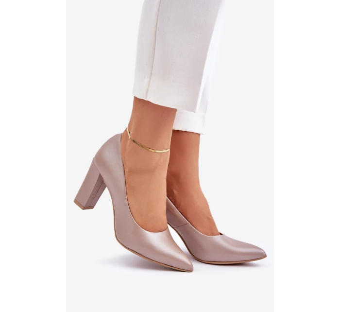 Saténové lodičky Lewski Shoes model 21682406 Béžové - Boto