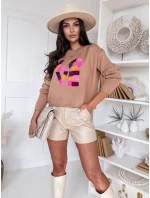 Dámský oversize svetr camel Dstreet model 21970647 - FashionStreet