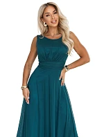 dlouhé maxi šaty s kulatým výstřihem – zelená model 22282676 - numoco basic dlouhé maxi šaty s kulatým výstřihem – zelená model 22282676 - numoco basic