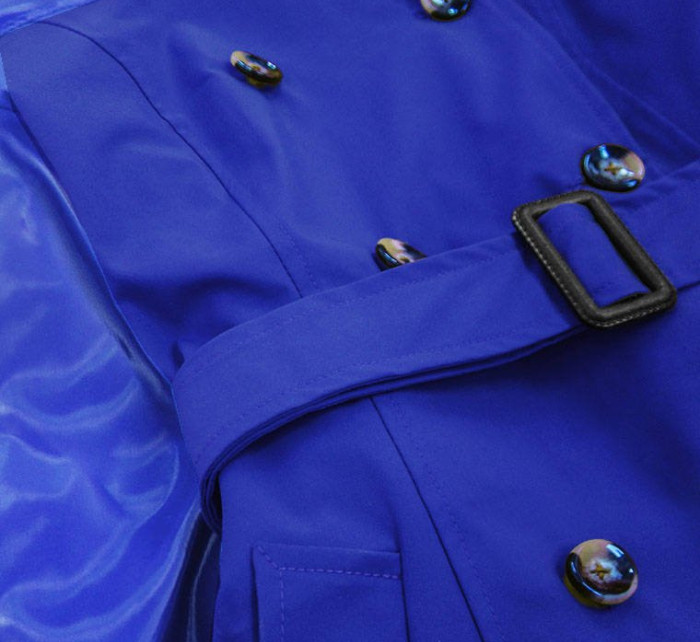 Světle modrý tenký kabát z různých spojených materiálů (YR2027)