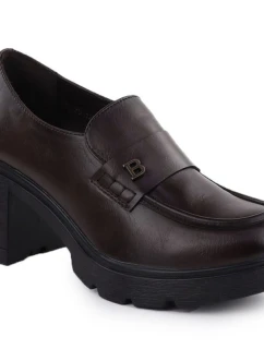 Dámské mokasíny na klínku hnědé model 21905196 - Potocki