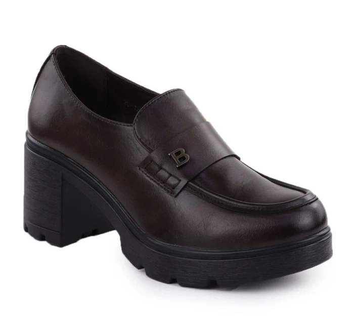 Dámské mokasíny na klínku hnědé Potocki SZ12700