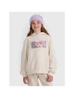 Dívčí nepruhovaná mikina s kapucí 4F 4FJRAW25TSWSF2294-11S