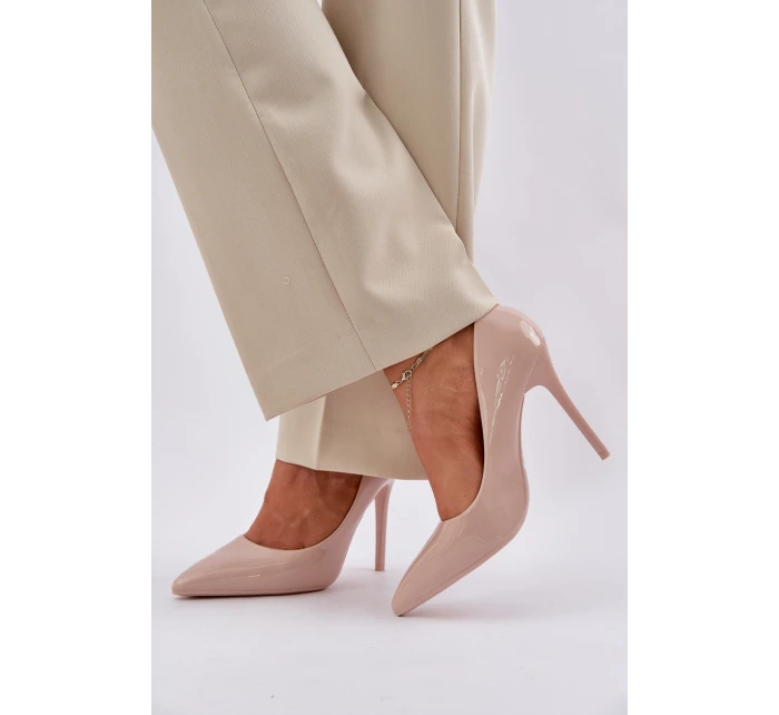 Lakované Lodičky S Špičatými Špičkami Béžové Vizana Lakované Lodičky S Špičatými Špičkami Béžové Vizana