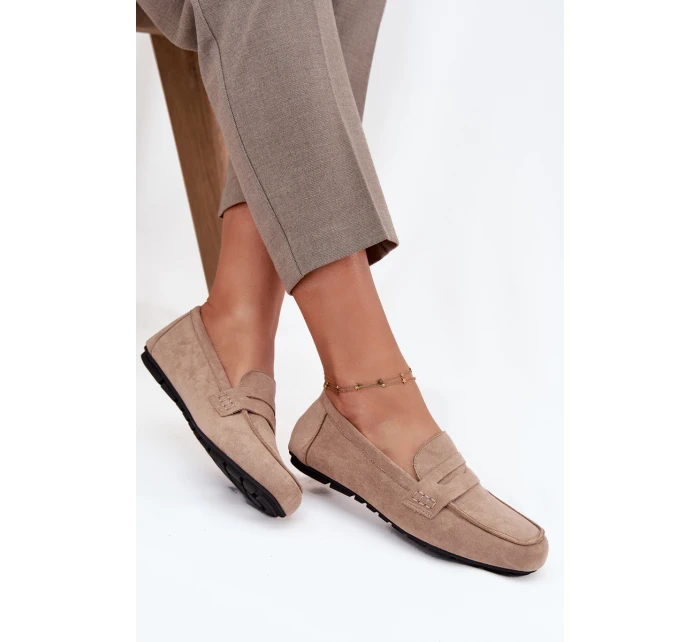 Loafersy Mokasyny Damské Ploché Béžové Soreline