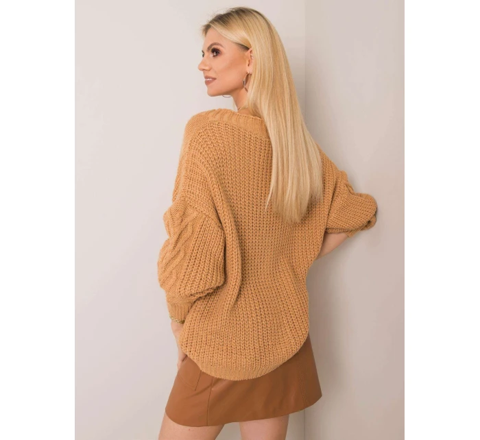 Sweter TW SW BI model 22003944 camelowy - FPrice Sweter TW SW BI model 22003944 camelowy - FPrice