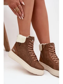 Dámské zimní boty s kožíškem Lee Cooper  – hnědé