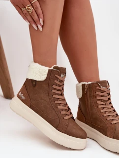 Dámské zimní boty s kožíškem Lee Cooper  – hnědé