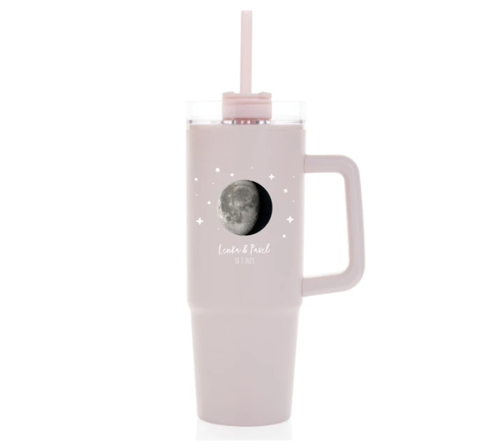 Personalizovaná termoska s průhledným víčkem s měsíční fází 