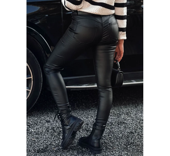Dámské černé voskované kalhoty GLOSSTEP FashionStreet UY2194 Dámské černé voskované kalhoty GLOSSTEP FashionStreet UY2194