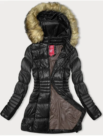 Černá dámská prošívaná bunda pro přechodné období model 18894355 - LHD