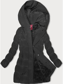 Černá zimní bunda s kapucí (2M-023)