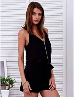 Elegantní krátký overal bez ramínek černý (W2017S12)