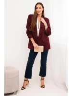 Elegantní sako s klopami bordové