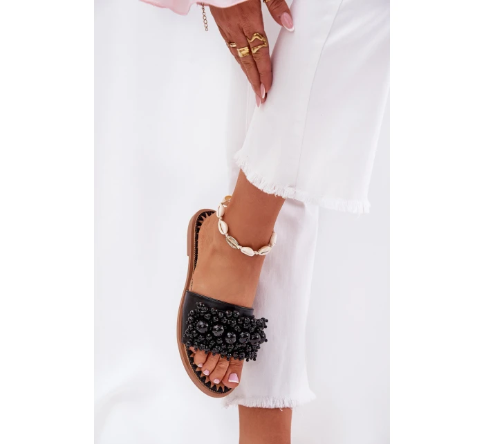 Dámské Plné Sandály S Ozdobnými Černé model 21687328 - Boto