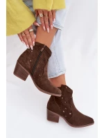 Dámské boty Kovbojky s vzorem čokoládové model 21935147 - Boto