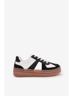 Dámské tenisky na platformě – bílo-černé