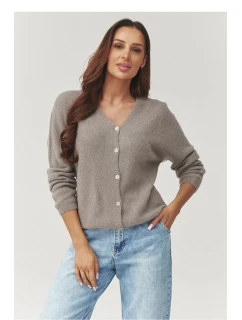 Svetr na zapínání  model 223257 Makadamia