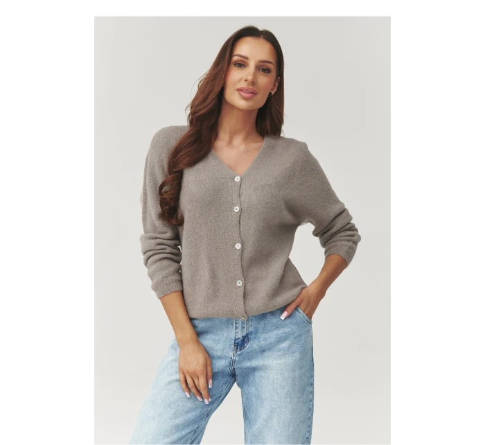 Svetr na zapínání  model 223257 Makadamia