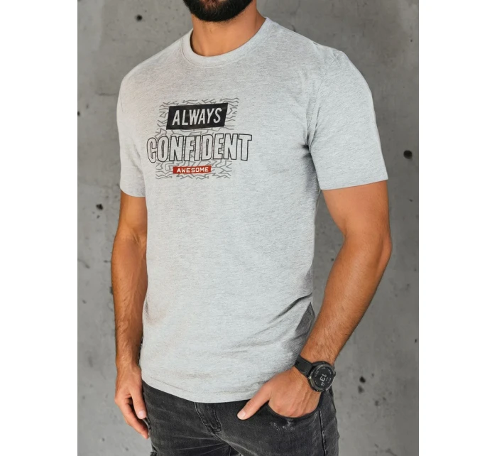 Pánské šedé tričko s potiskem Dstreet RX5406 Pánské šedé tričko s potiskem Dstreet RX5406