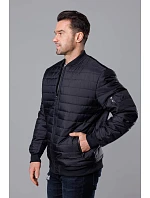 Černá prošívaná pánská bunda typu "bomber" model 18344854 - J.STYLE Černá prošívaná pánská bunda typu "bomber" model 18344854 - J.STYLE