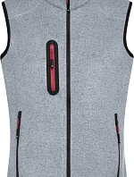 Daiber JN 773 Dámská pletená fleecová vesta se stojáčkem 02.0773 light grey melange/red