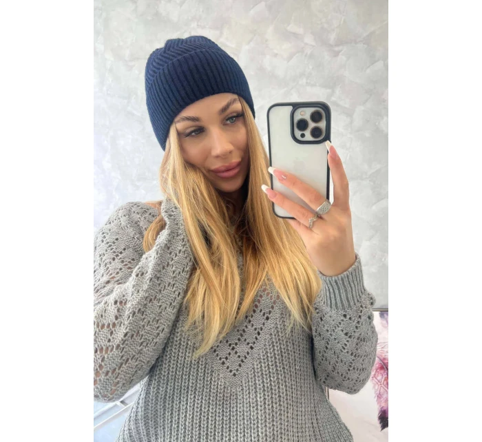 Tenká čepice Oliwia model 18750347 tmavě modrá - K-Fashion Tenká čepice Oliwia model 18750347 tmavě modrá - K-Fashion