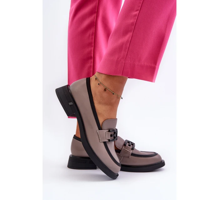 Elegantní dámské kožené mokasíny tmavě béžové Triana Elegantní dámské kožené mokasíny tmavě béžové Triana