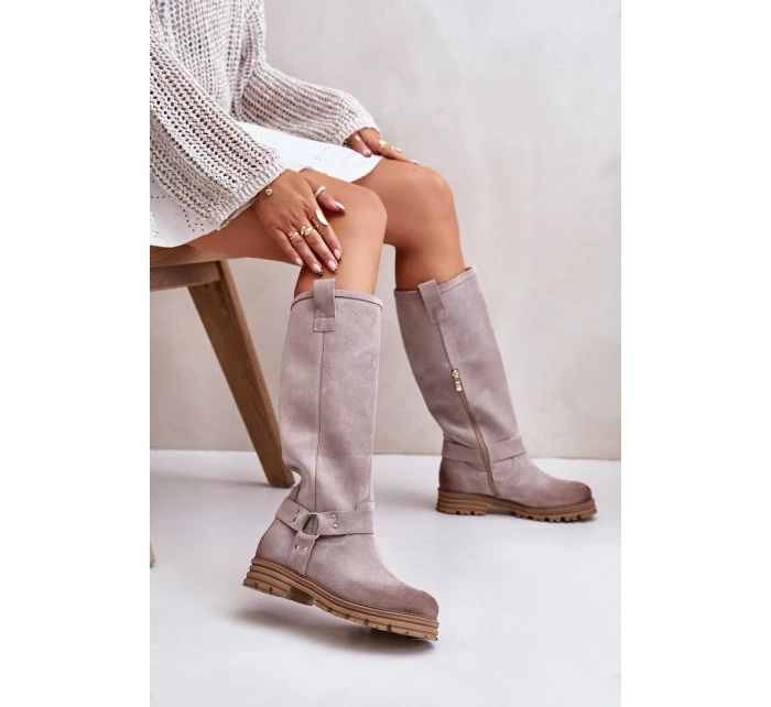 Dámské Semišové Kozačky  Lewski model 21672567 - Zazoo