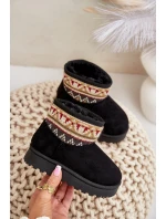 Dětské Sněhule Se Vzorovanou Vložkou Zateplené Kožíškem Černé Mirirae Dětské Sněhule Se Vzorovanou Vložkou Zateplené Kožíškem Černé Mirirae