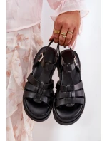 Eko kožené sandály dámské na platformě černé model 21688340 - Boto